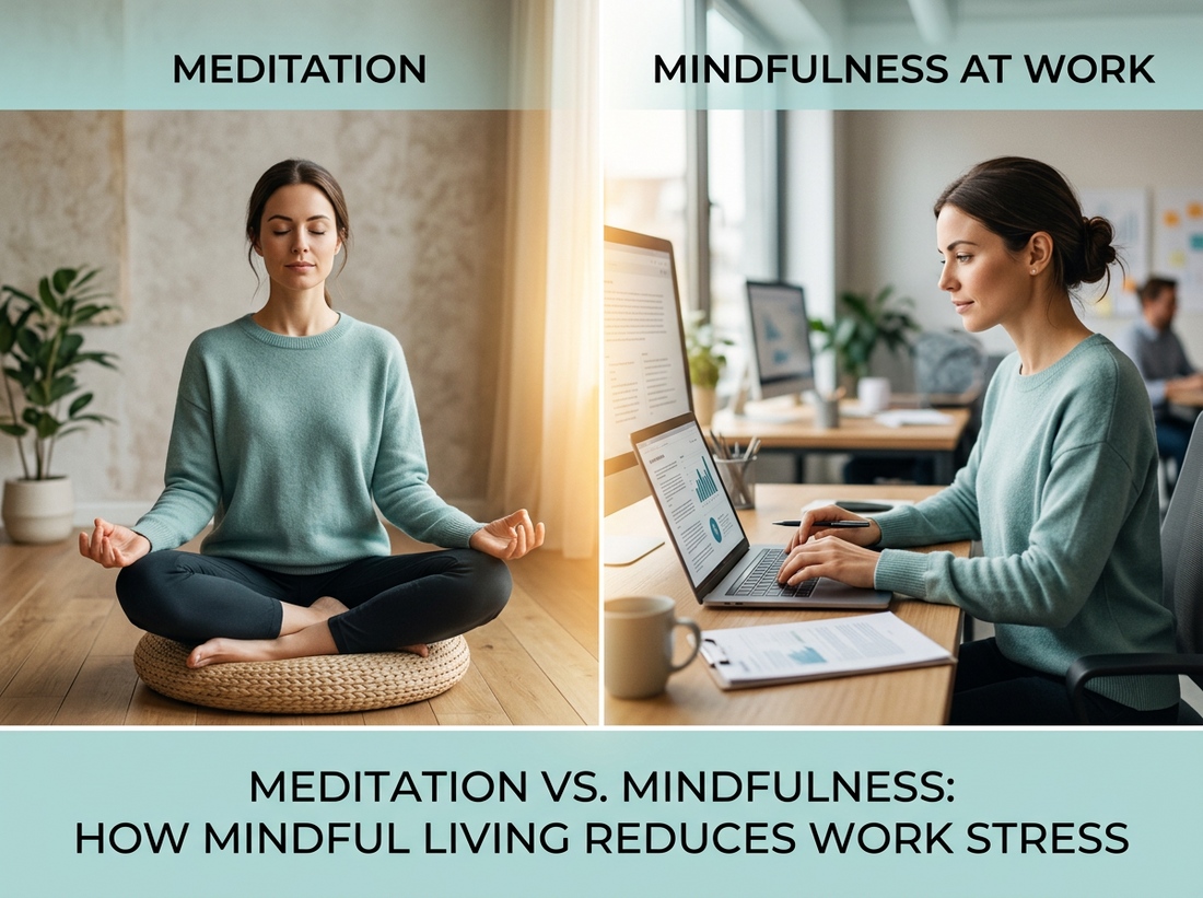 Difference Between Meditation and Mindfulness: Practical Application for Work Stress